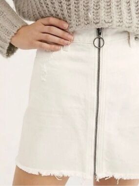 Free People We The Free Zip It Up Denim Mini Skirt